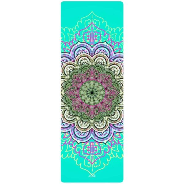 YOGGYS TRAVEL YOGA MAT 1.5 MM SUCCULENT MANDALA Podložka na jógu cestovní, tyrkysová, velikost