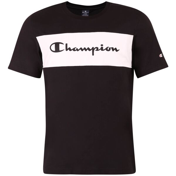 Champion CREWNECK COLOR BLOCK T-SHIRT Pánské Tričko, černá, Veľkosť XL