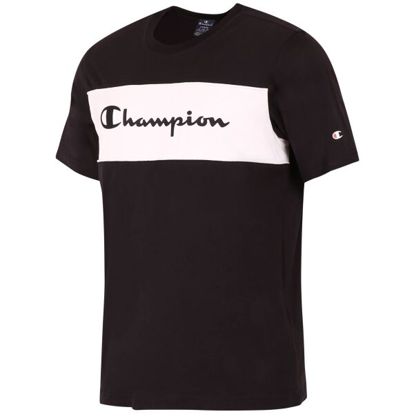 Champion CREWNECK COLOR BLOCK T-SHIRT Pánské Tričko, černá, Veľkosť XL