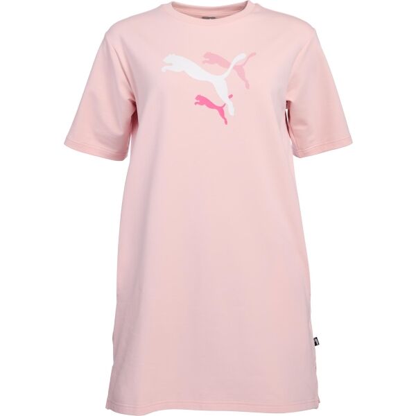 E-shop Puma ESSENTIALS + LOGO POWER TEE DRESS TR Dámské šaty, růžová, velikost