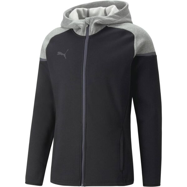 Puma TEAMCUP CASUALS HOODED Pánská tréninková mikina, černá, velikost