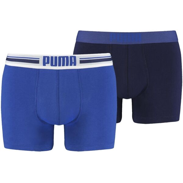 Puma PLACED LOGO BOXER 2P Pánské boxerky, modrá, velikost