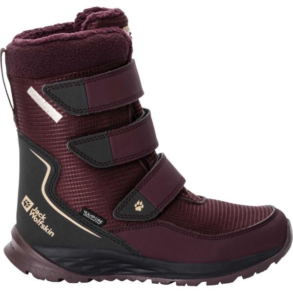 Jack Wolfskin POLAR BOOT TEXAPORE HIGH VC K Dětská zimní obuv, vínová, velikost