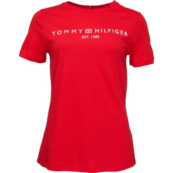 Tommy Hilfiger LOGO CREW NECK Dámské Triko, červená, Veľkosť M