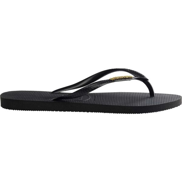 E-shop HAVAIANAS SLIM LOGO METALLIC Dámské žabky, černá, velikost 39/40