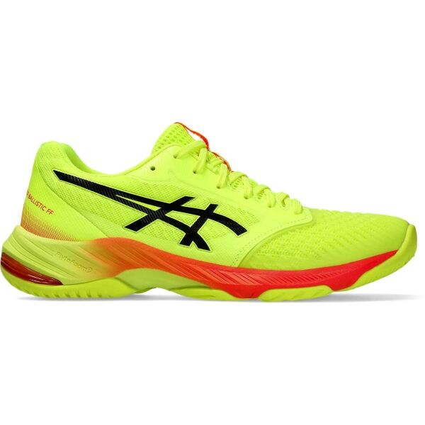 ASICS NETBURNER BALLISTIC FF 3 PARIS Pánská sálová obuv, reflexní neon, velikost 43.5