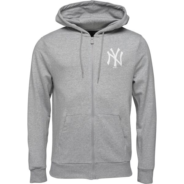 New Era MLB ESSENTIALS FZ HOODY NEYYAN Pánská mikina, šedá, velikost