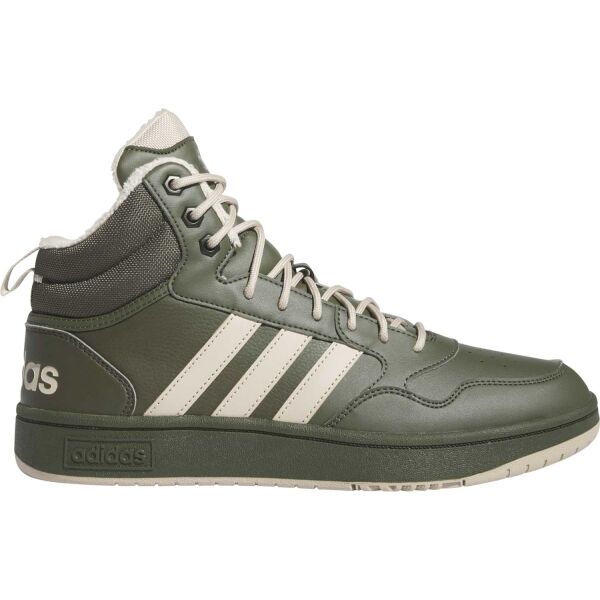 adidas HOOPS 3.0 MID WTR Pánské tenisky, tmavě zelená, velikost 42 2/3