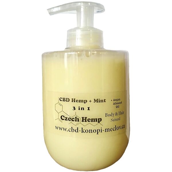 CBD konopí Meclov CBD MÁTA A GEL 3v1 300 ML Medicinální konopný šampon, dummy, velikost